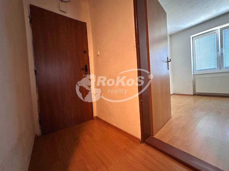 Eingangsflur einer 3-Zimmer-Wohnung mit Holztüren und Blick in das Zimmer.