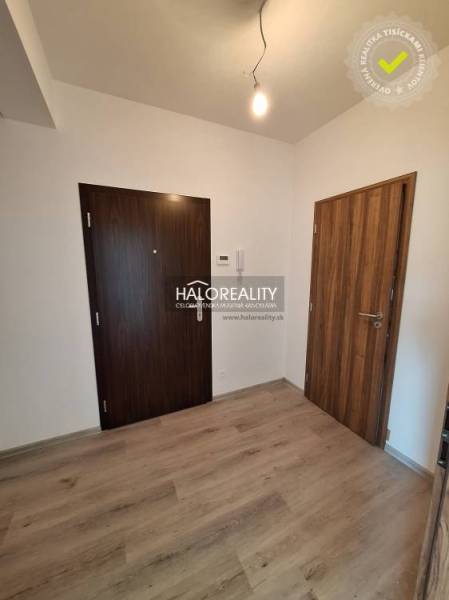 Eingangshalle in einer 2-Zimmer-Wohnung mit Holzboden und Türen.