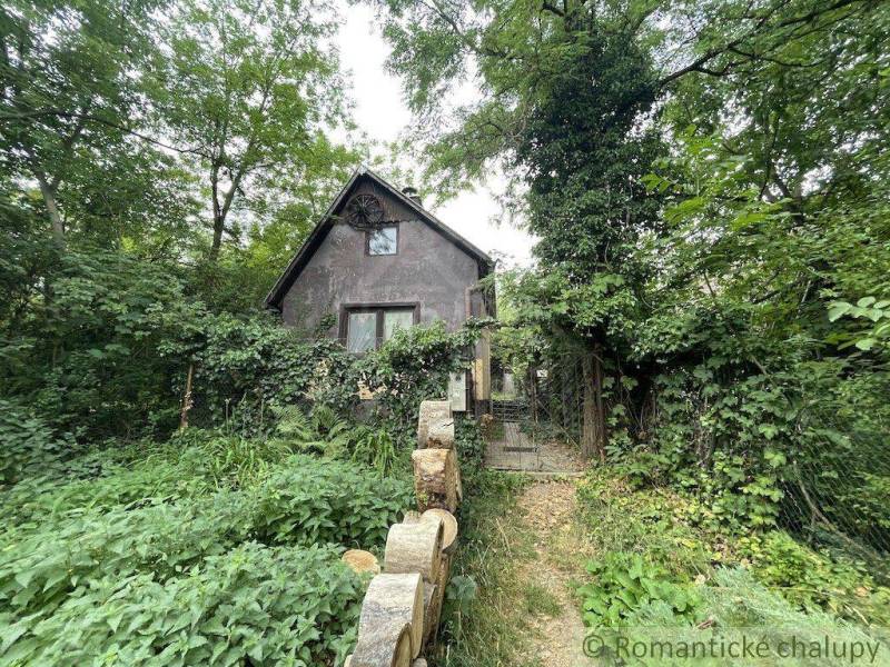 Ein Einfamilienhaus in Branč, umgeben von dichtem Grün, das einen natürlichen Look verleiht.