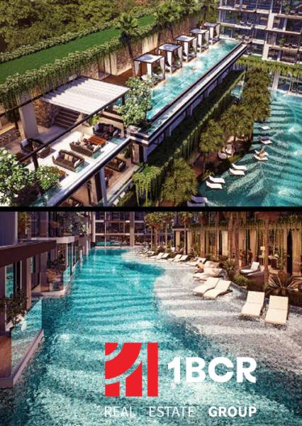 Luxuriöse Pools und Terrasse im Projekt Wohnungsbau in Pattaya.