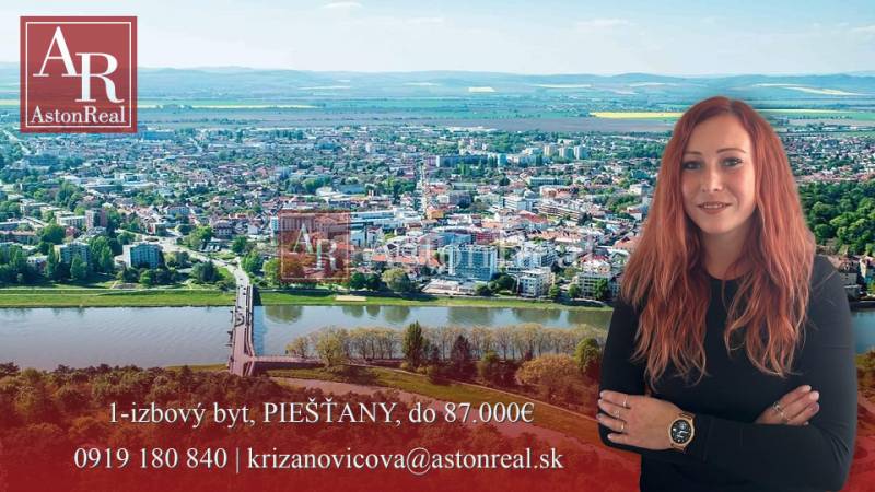 Luftaufnahme von Piešťany mit einem Angebot für eine 1-Zimmer-Wohnung.