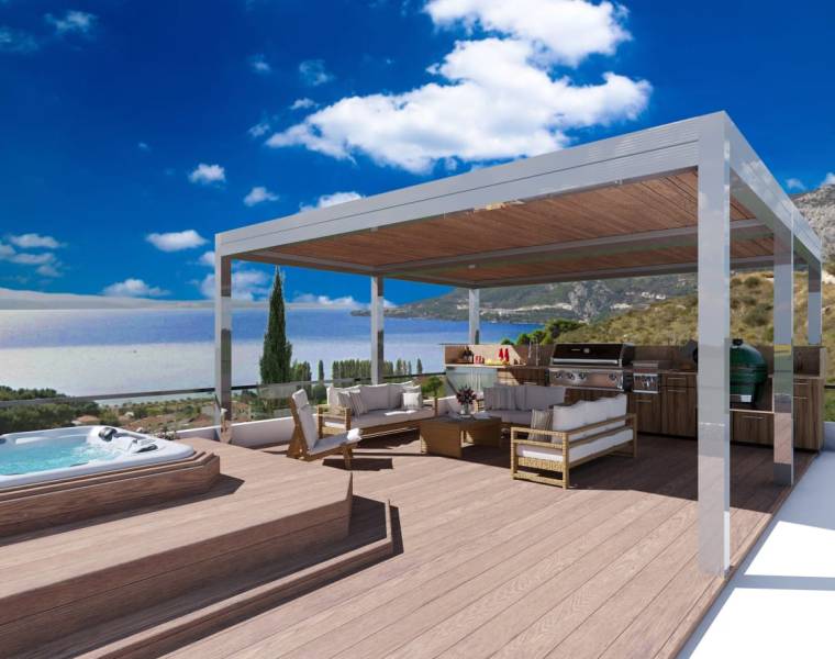 Villa in Duće mit Terrasse, Whirlpool, Außenküche und Meerblick.