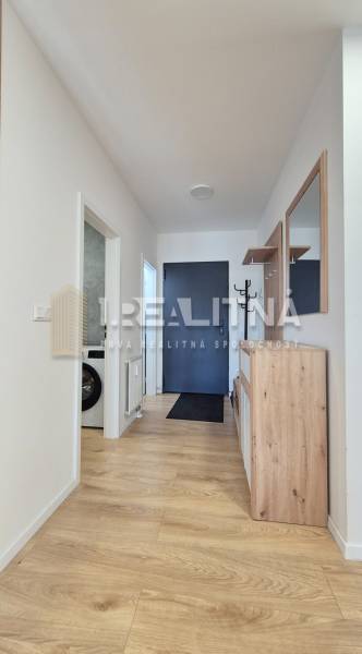 Der Flur in der 4-Zimmer-Wohnung mit Spiegel, Garderobe und Holzboden.