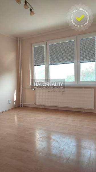 Ein Zimmer in einer 4-Zimmer-Wohnung mit Holzboden und großem Fenster.