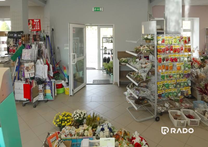 Interieur eines Blumen- und Samenladens in einem Einfamilienhaus.