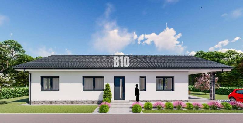 Einfamilienhaus in Čeľadice, Grundstücke - Wohnen, mit gepflegtem Garten und Zufahrtsweg.