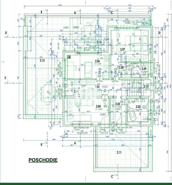 Obergeschoss eines Einfamilienhauses mit Raumaufteilung, der Grundriss zeigt die Abmessungen und Anordnung.