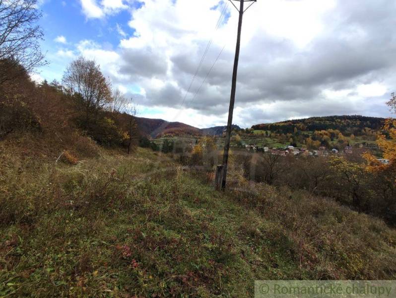 Herbstlandschaft mit einem Pfosten und einem wolkenverhangenen Himmel in Hlboké nad Váhom, Záhrady.