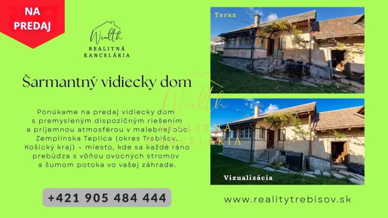 Zum Verkauf steht ein ländliches Einfamilienhaus in der Okružná in Zemplínska Teplica mit einem geräumigen Garten.