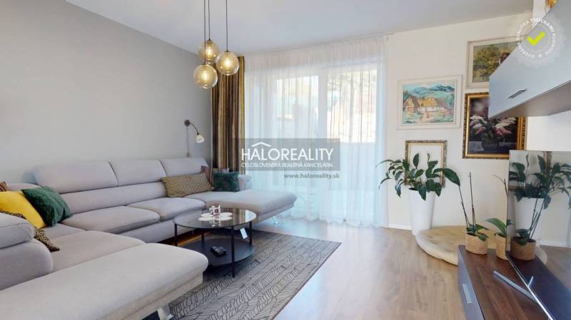 Wohnzimmer in einem Einfamilienhaus mit bequemer Couch, Holzboden und Pflanzen.