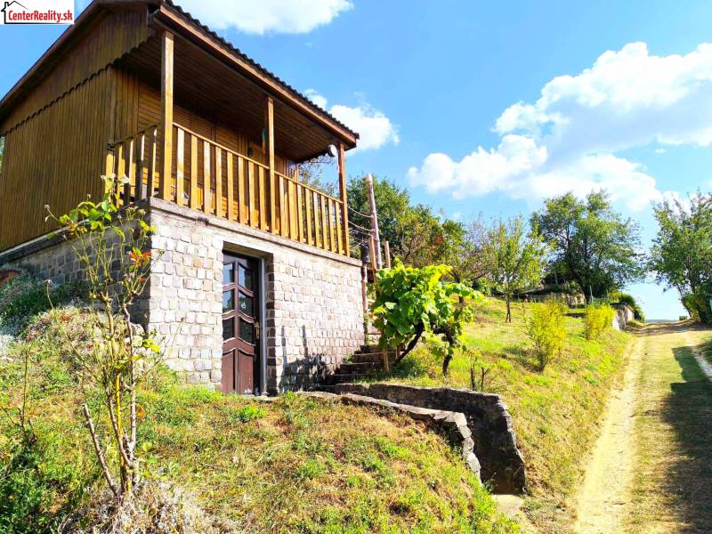 Auf dem Bild ist eine Holzhütte, umgeben von Grün und einer angrenzenden Straße.