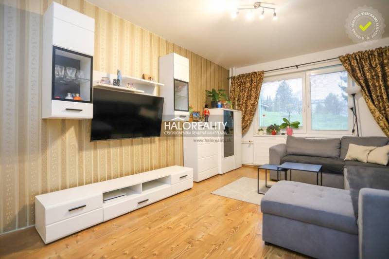 Wohnzimmer in einer 2-Zimmer-Wohnung mit Holzboden und bequemer Couch.