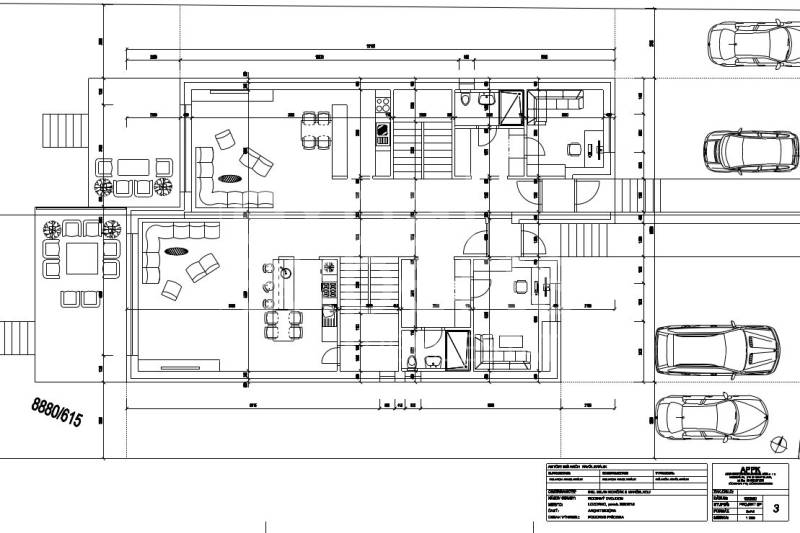 Grundriss eines Einfamilienhauses in der Kategorie Grundstücke - Wohnen mit vier Zimmern.