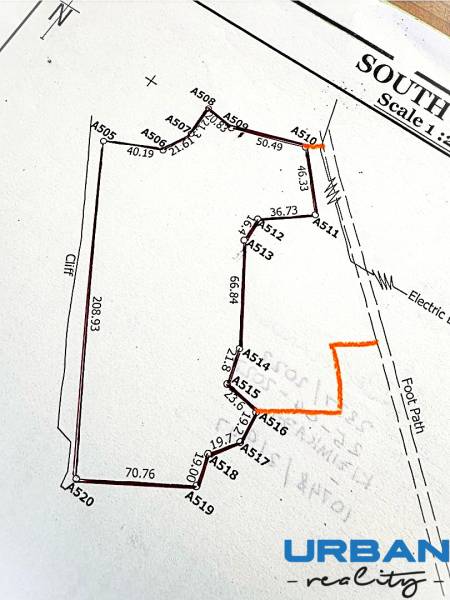 Grundstücksplan in Kizimkazi für kommerzielle Zwecke mit markierten Grenzen.