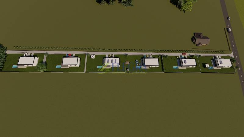 Luftaufnahme der Wohnflächen in der Lomnická-Straße in Vranov nad Topľou.