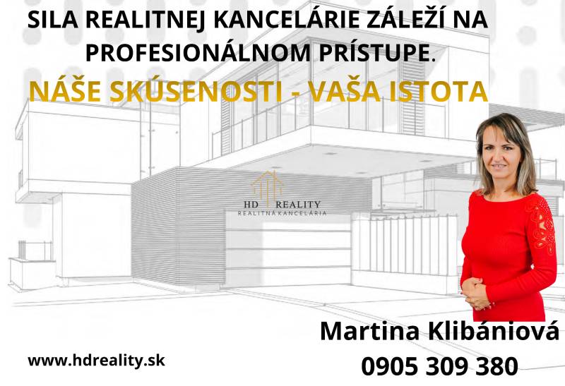 Immobilienbüro mit professionellem Ansatz. Kontakt zu Martina Klibániová und Webseite von HD Realty.