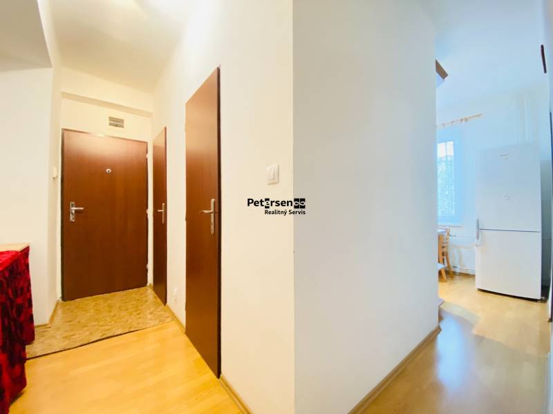 Eingangsbereich in einer 2-Zimmer-Wohnung mit Holzboden.