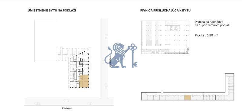 Umiestnie ateliéru v BD a umiestnenie kobky