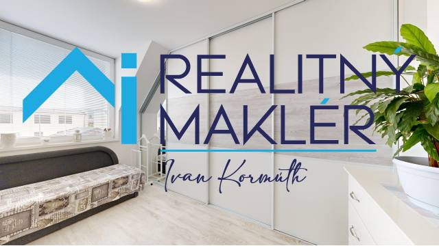 Innenraum eines Einfamilienhauses mit einem hellen Raum, einem Sofa und einer Pflanze, Boden mit Holzdekor.