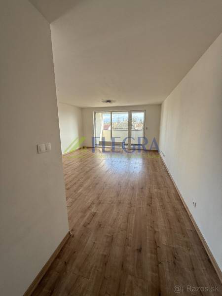 Helles Wohnzimmer mit Holzdekorboden in einer Zweizimmerwohnung.