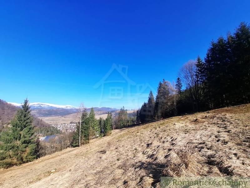 Die hügelige Landschaft von landwirtschaftlichen und forstwirtschaftlichen Flächen rund um das Dorf Hronec mit einem Winterpanorama.