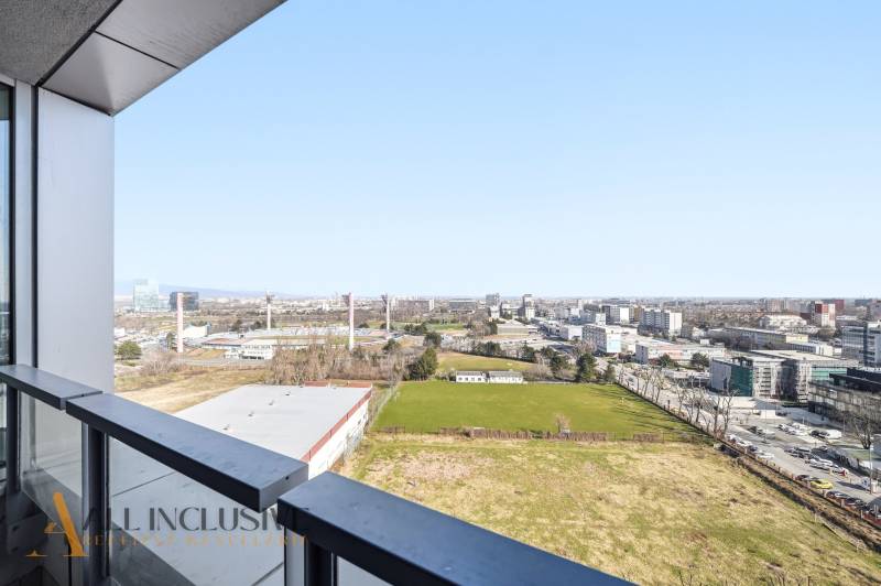 Aussicht von einer 2-Zimmer-Wohnung in der Bajkalská Straße in Bratislava - Nové Mesto.