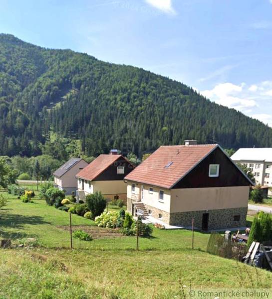 Einfamilienhäuser in Liptovské Revúce mit Berglandschaft und Gärten.