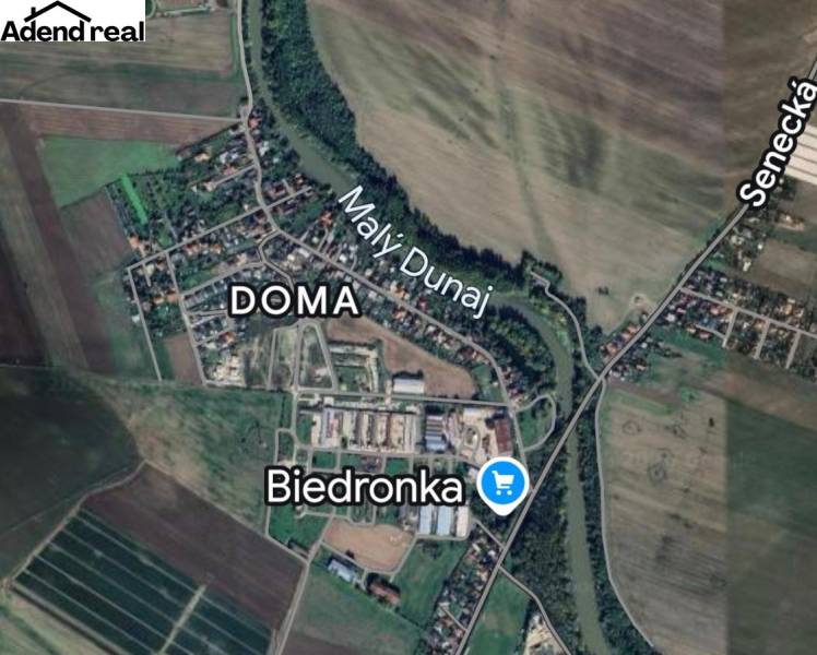 Luftaufnahme von Grundstücken - Wohnen am Kleinen Donau, Tehelná, Tomášov.
