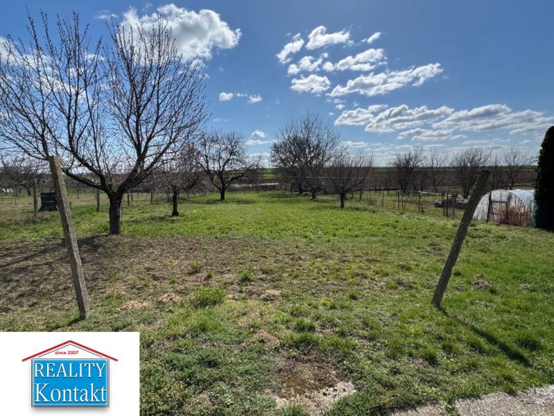 Garten im Einfamilienhaus in der Hauptstraße in Radava mit Obstbäumen und Rasen.