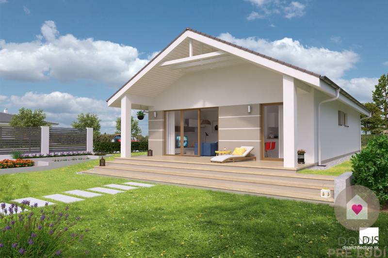 Das Einfamilienhaus in der Karasova-Straße in Senec hat einen Rasenhof mit Terrasse.