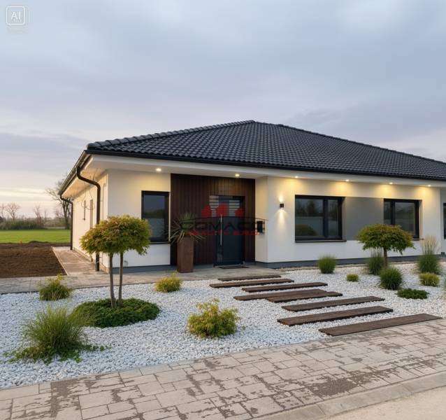 Ein Einfamilienhaus in Moravany nad Váhom in der Straße Moravany nad Váhom mit einem gepflegten Vorgarten.