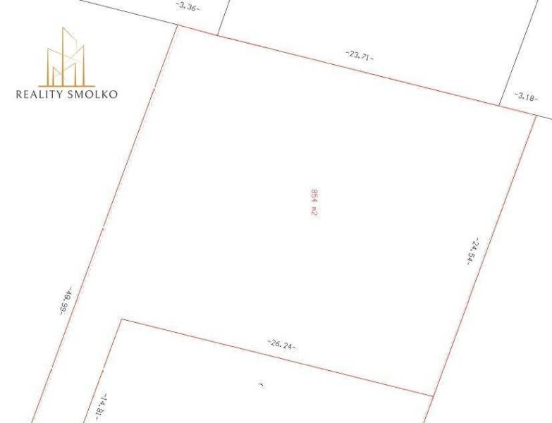 Pozemkový register pre bývanie v Ľuboticiach s rozmermi a plochou.