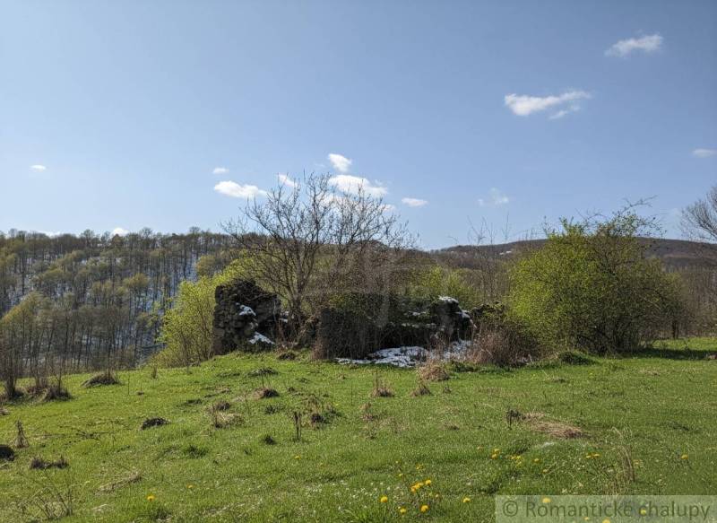 Grünflächen und Landschaft mit Ruinen in Krupina, geeignet für Wohnbaugrundstücke.