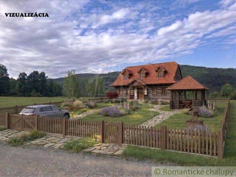Rustikales Ferienhaus mit Pavillon und Auto auf dem Grundstück zum Wohnen in Horný Tisovník.