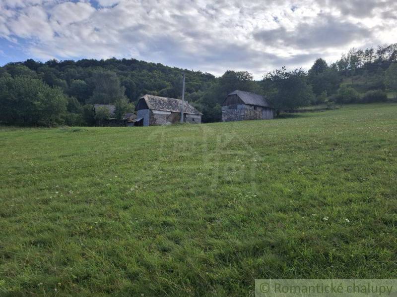 Grüne Wiese mit ländlichem Gebäude in Horný Tisovník, geeignet für Wohnbaugrundstücke.