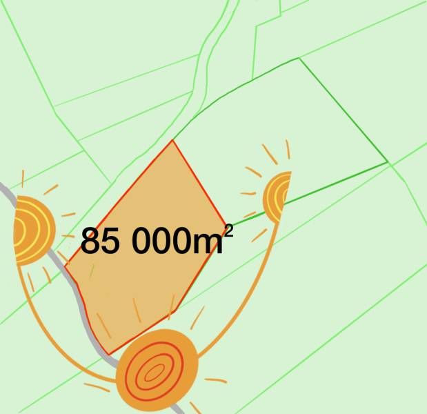 Landwirtschaftliche und forstwirtschaftliche Flächen in Dežerice mit einer Fläche von 85.000 m².