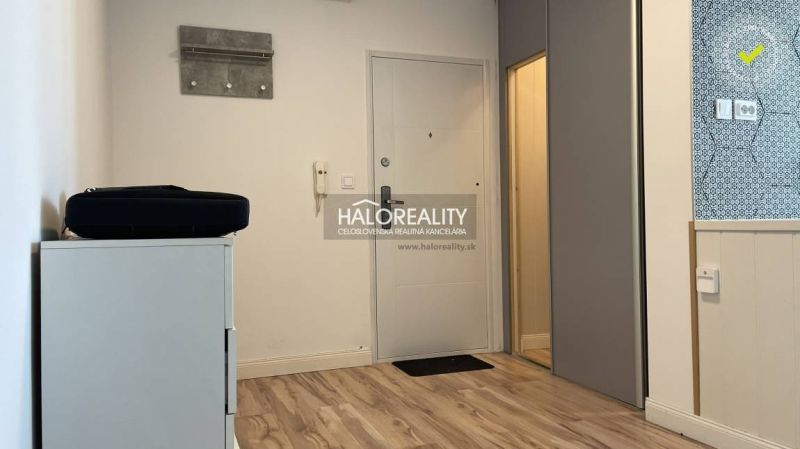 Eingangsflur in einer 2-Zimmer-Wohnung mit Holzdekorboden und einfacher Ausstattung.