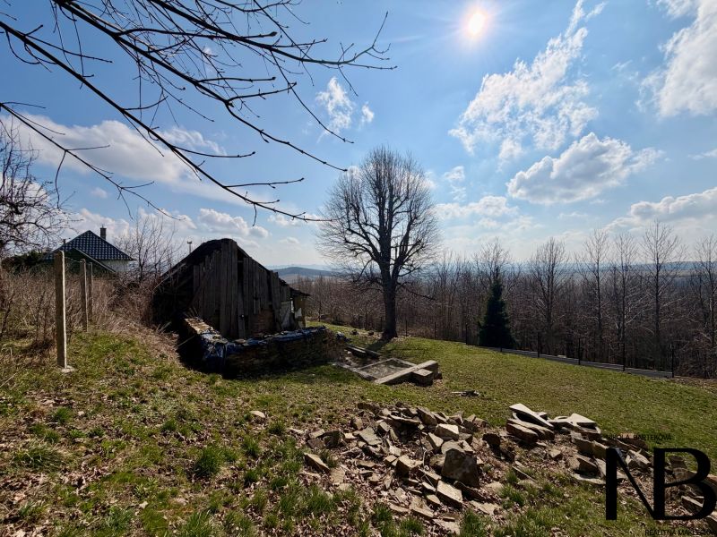 Grundstücke zum Wohnen in Lubina erfassen die Naturlandschaft mit einem alten Gebäude und Bäumen.
