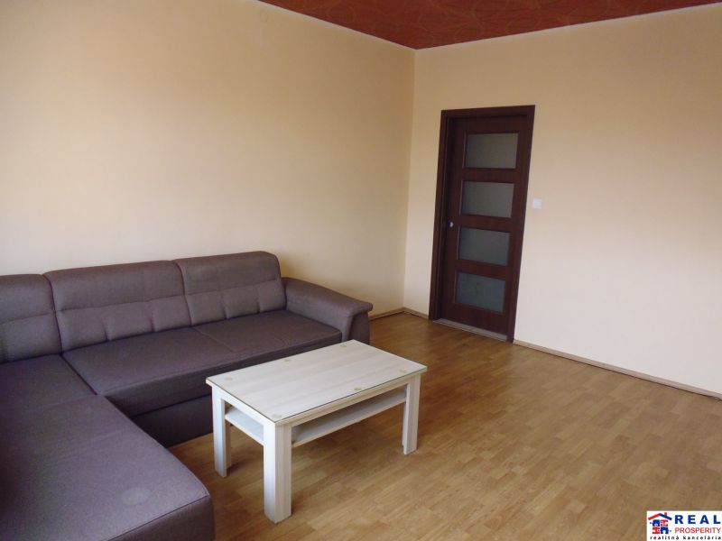 Helles Wohnzimmer mit Sofa und Couchtisch, Holzboden.