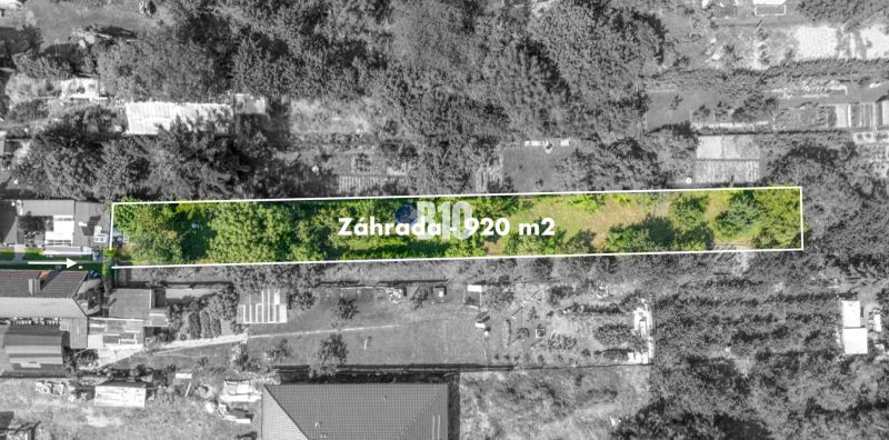 Luftaufnahme eines Gartens mit einer Fläche von 920 m², Grundstücke - Wohnen, Jadranská, Bratislava IV.