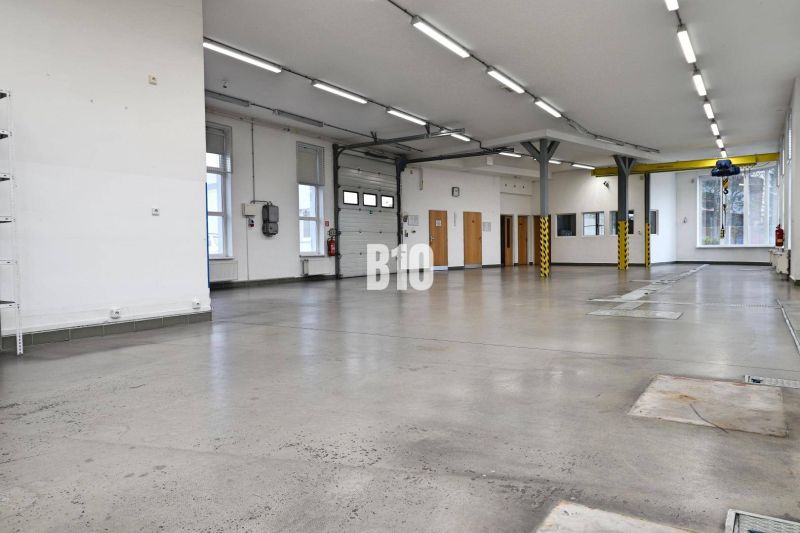 Helle Produktionsräume mit Betonboden und hoher Decke.