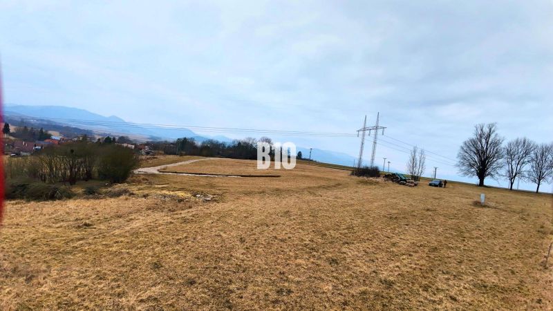 Weite Landschaft, sichtbare Bäume und Stromleitungen, geeignet für Wohnbaugrundstücke.