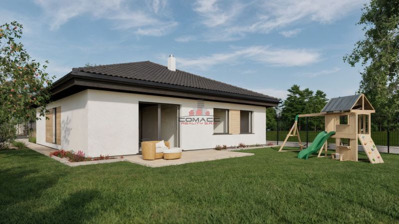 Einfamilienhaus in der Kostolná-Straße in Drahovce mit Kinderspielplatz und gepflegtem Garten.