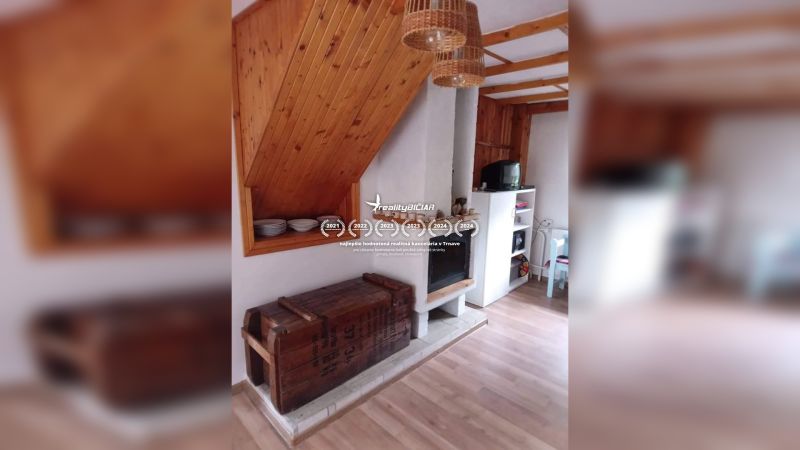Innenraum eines Einfamilienhauses mit Kamin, Holzboden-Dekor und Stauraum.
