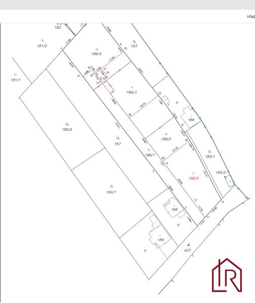 Grundstückskarte in der Dudkovska-Straße in der Gemeinde Svinia für Wohnzwecke.