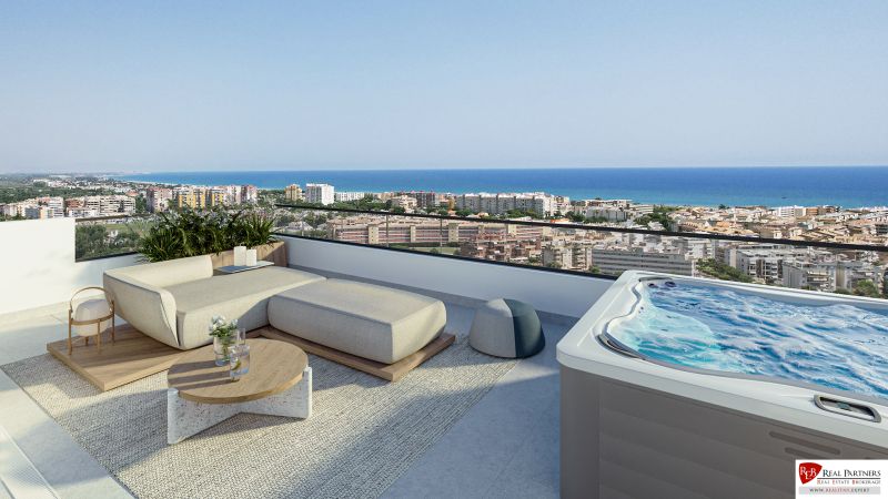 Ferienwohnung in Canet d'En Berenguer mit Terrasse, Whirlpool und Panoramablick auf die Stadt.