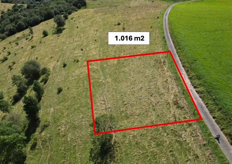 Grundstück mit einer Fläche von 1.016 m², besondere Immobilien, Stará Ľubovňa, neben der Straße, grüne Wiese.