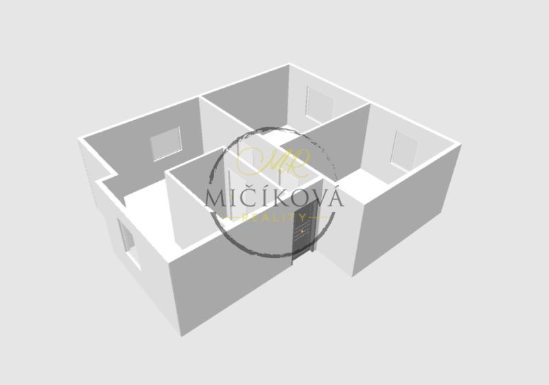 Grundriss einer 2-Zimmer-Wohnung in Telince mit einfacher Raumaufteilung.
