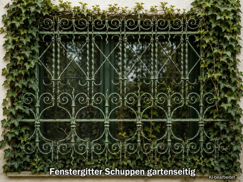 Das Grün, das das Ziergitter am Fenster des Einfamilienhauses in Illmitz überwuchert.
