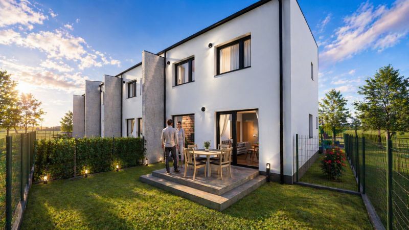 Einfamilienhaus in Nová Polhora in der Straße Nová Polhora mit Gartenterrasse und Umzäunung.
